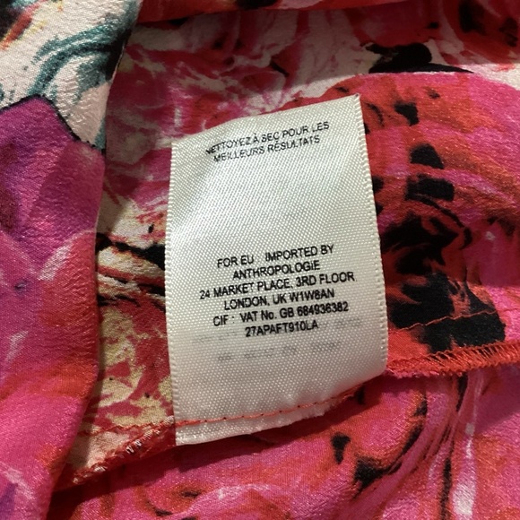 Vanessa Virginia Captured Rose Silk Blouse Size Small - Picture 9 of 10